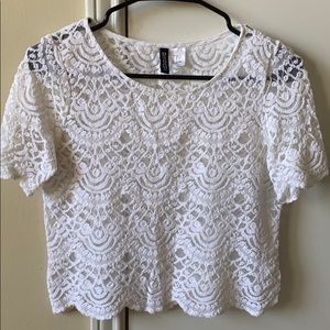 H&M White Lace Top